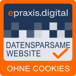 epraxis.digital Siegel Datensparsame Website ohne Cookies